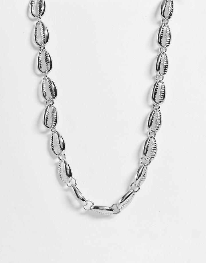 Reclaimed Vintage Inspired Unisex Metal Shell Necklace-gold