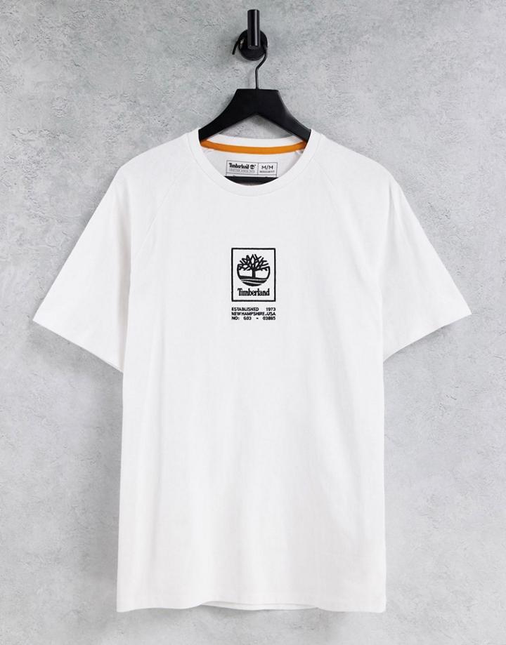 Timberland Stack Logo Heavyweight T-shirt In White