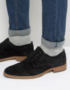 Asos Brogue Shoes In Black Suede With Natural Sole - Black