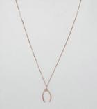 Katie Mullally Rose Gold Wishbone Necklace - Gold