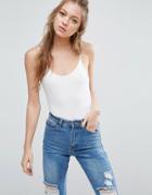 Asos Cami Body With Scoop Back - White