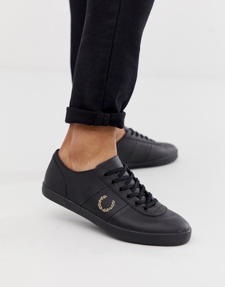 Fred Perry X Miles Kane Leather Sneakers In Black - Black