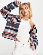 Weekday Isa Recycled Short Brushed Check Jacket In Multi