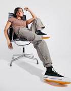 Asos Design Slouchy Chino Pants In Brown Plaid