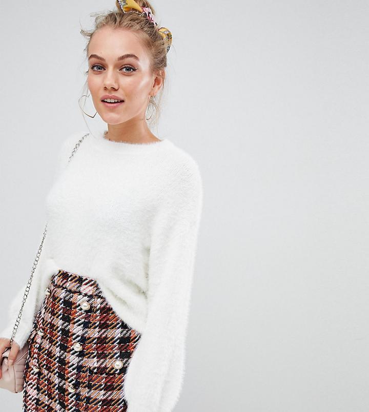 New Look Petite Fluffy Sweater - Cream
