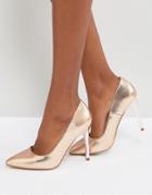 New Look Pointed Court Shoe - Gold