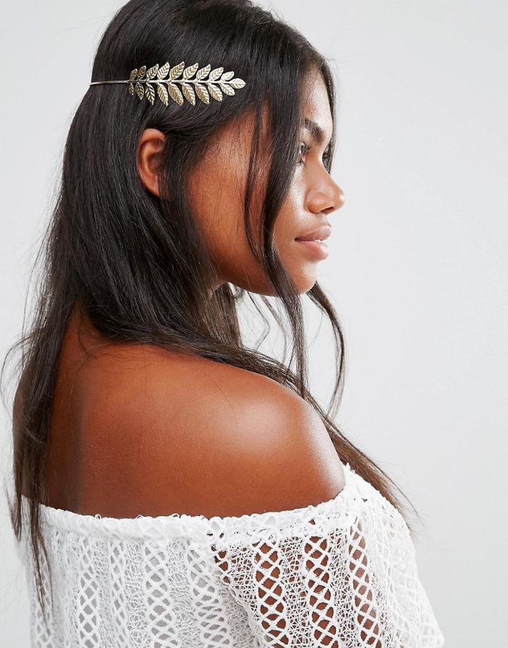 Cara Ny Leaf Hair Band - Gold