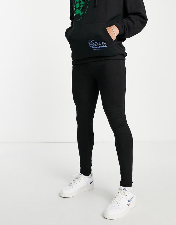 Topman Super Spray On Jeans In Black