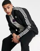 Adidas Originals Adicolor Lock-up 3-stripes Track Top In Black