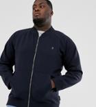 French Connection Plus Zip Through Bomber Jacket-navy