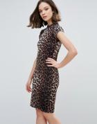 Ichi Leopard Bodycon Dress - Multi