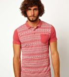 Brave Soul Geo-tribal Polo Shirt - Red