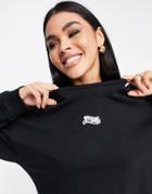 Asos Weekend Collective Long Sleeve T-shirt With Wavy Logo In Black