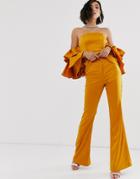Yaura High Waisted Tailored Pants In Gold - Gold