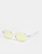 Madein 70s Collection Square Lens Sunglasses-yellow