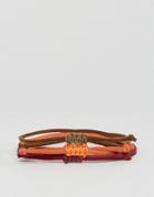 Asos Bracelet Pack In Brown And Orange - Multi
