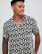 Soul Star Geo Print Revere Collar Shirt - Cream