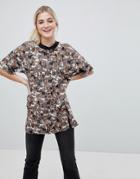 Monki Jungle Print Oversized T-shirt - Multi