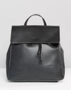 Pieces Simple Foldover Backpack - Black