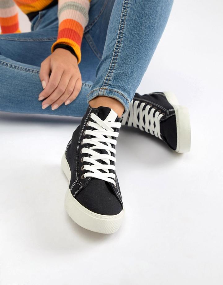 Asos Design District High Top Sneakers - Black