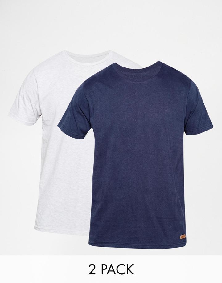 Brave Soul 2 Pack T-shirt - Navy