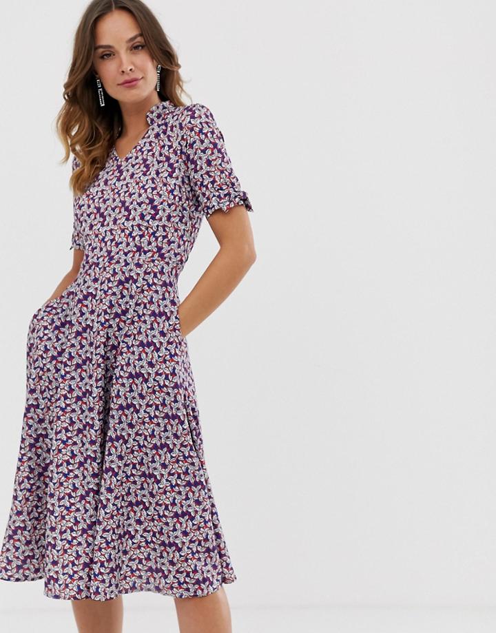 Uttam Boutique Floral Midi Dress - Red