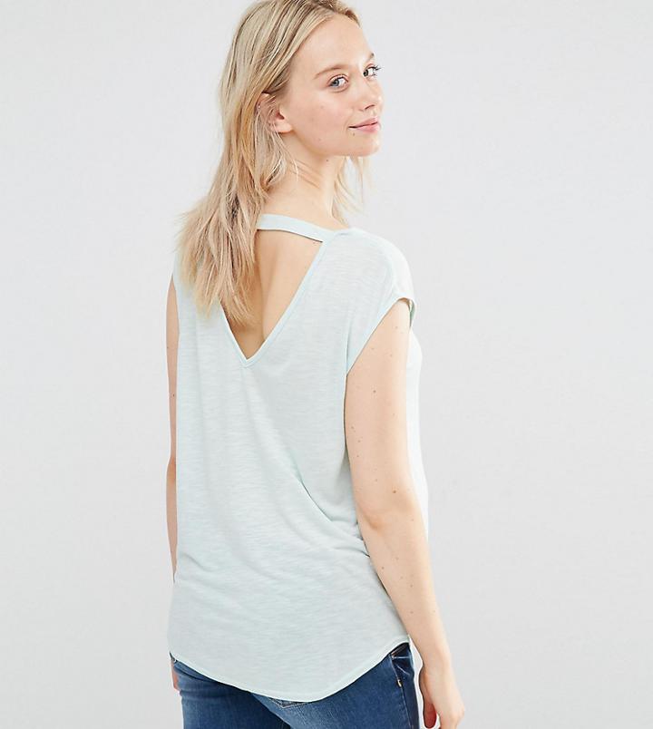 New Look Maternity Slub Bar Back Tee - Green