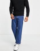 Selected Homme Kobe Wide Fit Jeans In Mid Blue