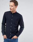 Celio Long Sleeve Regular Fit Longline Grandad Collar Shirt In Micro C
