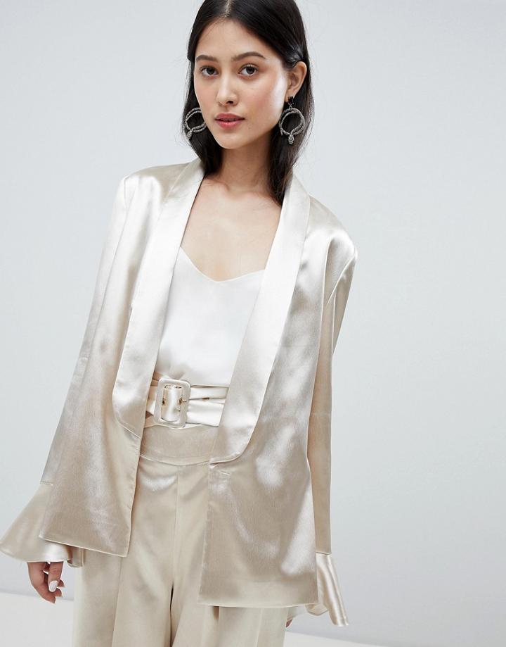 Finders Satin Blazer - Cream