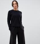 Asos Design Tall Lounge Brushed Ribbed Sweat-black