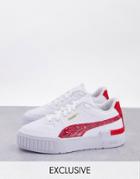 Puma Cali Sport Sneakers In White And Red Paisley