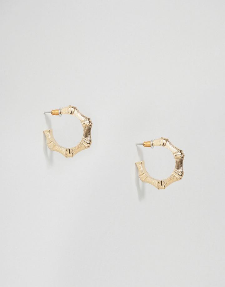 Asos Bamboo Hoop Earrings - Gold
