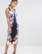 Ted Baker Deony Bodycon Dress In Tapestry Floral Print - Black