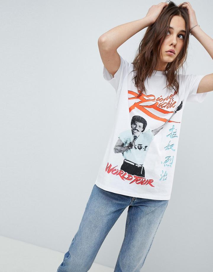 Asos Design T-shirt With Lionel Richie Print - Cream