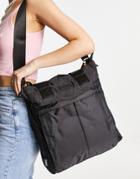 Consigned Double Pocket Tote In Black