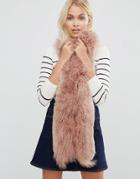 Urbancode Faux Fur Mix Skinny Scarf - Pink