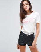 Adolescent Clothing Boyfriend T-shirt With Kinda Care Print - White