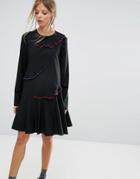 Sportmax Code Emilia Color Ruffle Dress - Black
