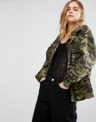 Gestuz Bello Camo Jacket - Green