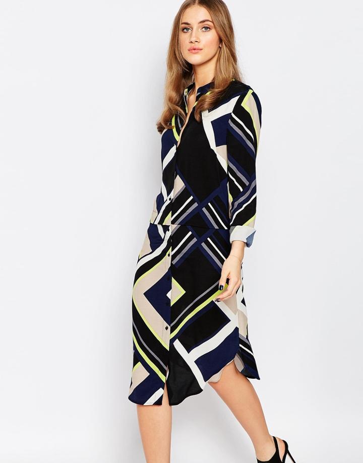 Warehouse Multi Stripe Shirt Dress - Multi