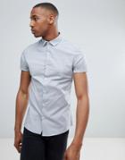 Asos Design Skinny Shirt In Gray - Gray