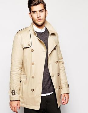 Asos Belted Trench Coat - Stone