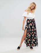 Bershka Floral Printed Wide Leg Pants - Multi