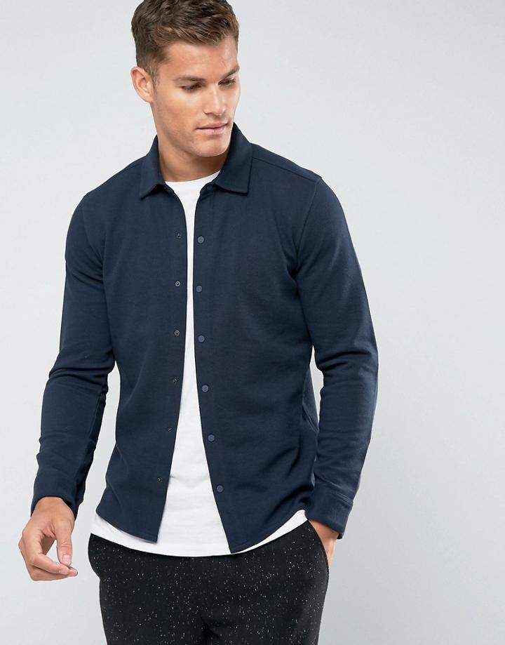 Selected Homme Slim Pique Polo Overshirt - Navy