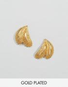 Ottoman Hands Leaf Palm Earrings - Gold