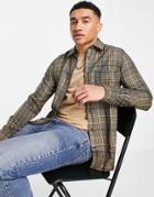 Only & Sons Check Shirt In Tan-brown