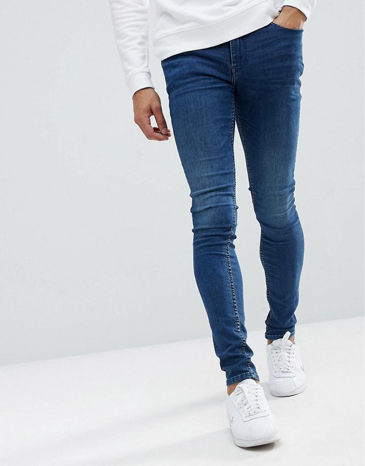 Blend Lunar Skinny Jeans In Midwash - Blue