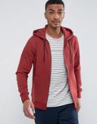 Only & Sons Zip Through Hoodie - Red