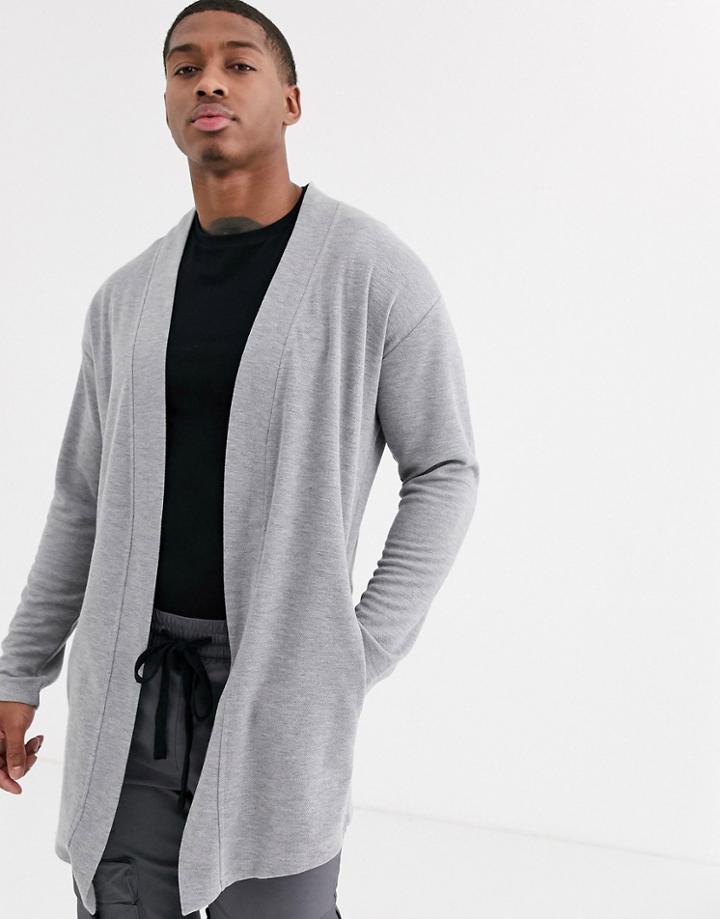 Bershka Relaxed Fit Cardigan In Gray - Gray